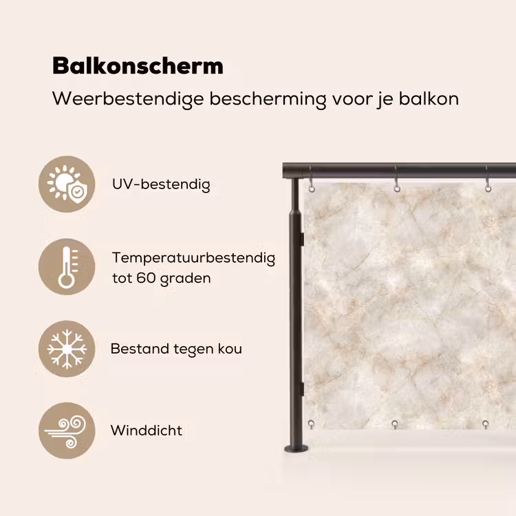 Lichtbeige - Goudbruine Nerven - Marmer Balkonbeschermer Duitsland klein 596 -specs_NL