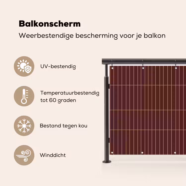 Lijnen - Patroon - Bordeaux Balkonbeschermer Duitsland klein 596 -specs_NL