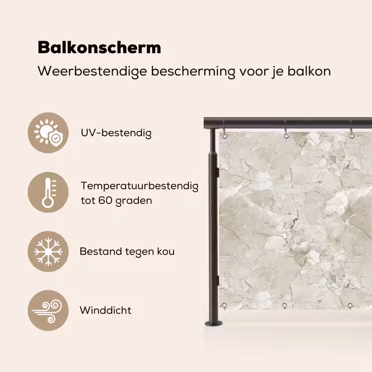 Marmer - Grijs - Aders Balkonbeschermer Duitsland klein 596 -specs_NL