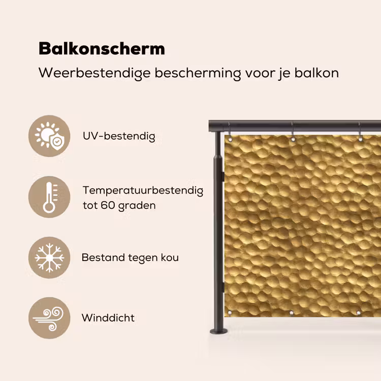 Metaal - Dynamisch - Goud Balkonbeschermer Duitsland klein 596 -specs_NL