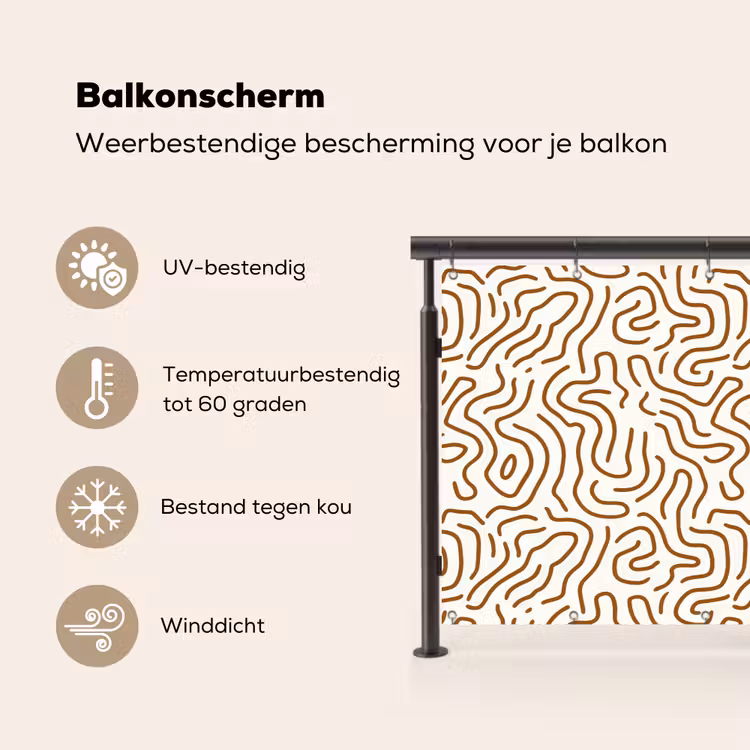 Minimalistisch - Patroon - Terracotta Balkonbeschermer Duitsland klein 596 -specs_NL