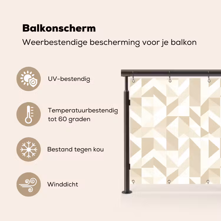 Modern - Abstract - Beige Balkonbeschermer Duitsland klein 596 -specs_NL