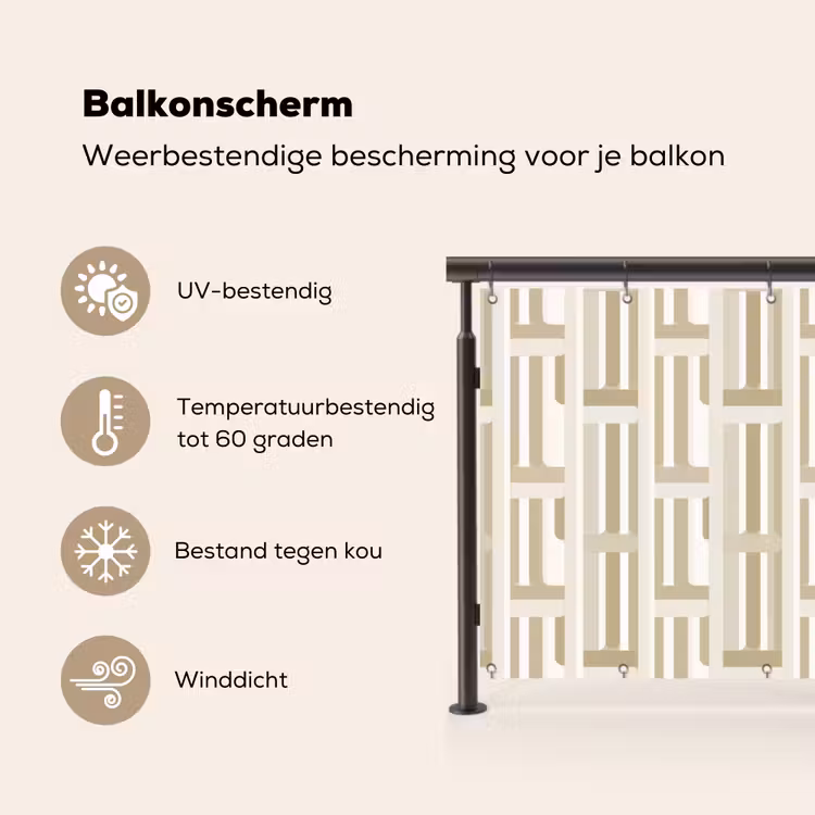 Modern - Geometrisch - Beige Balkonbeschermer Duitsland klein 596 -specs_NL