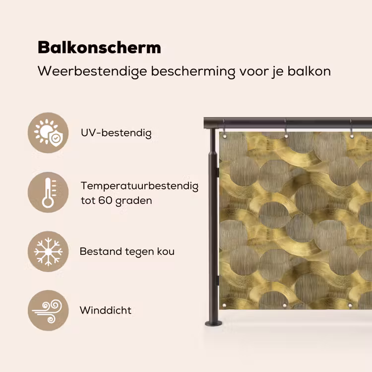 Modern - Geometrisch - Goud Balkonbeschermer Duitsland klein 596 -specs_NL