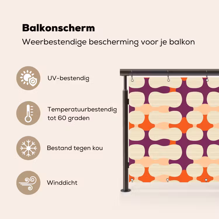 Modern - Patroon - Kleurrijk Balkonbeschermer Duitsland klein 596 -specs_NL