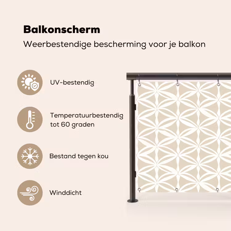 Motief - Modern - Beige Balkonbeschermer Duitsland klein 596 -specs_NL