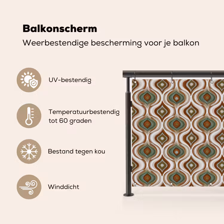 Motief - Patroon - Kleurrijk Balkonbeschermer Duitsland klein 596 -specs_NL