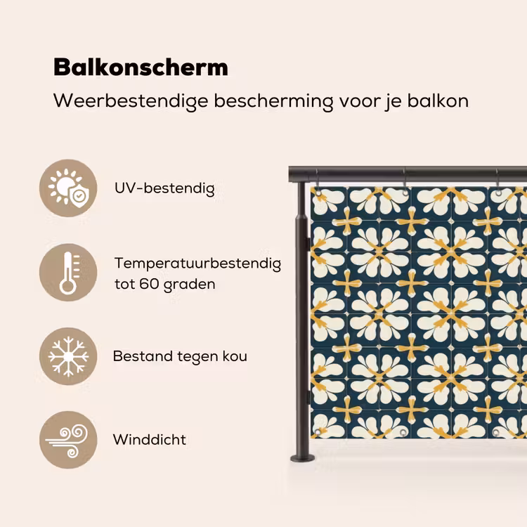 Motief - Tegel - Okergeel Balkonbeschermer Duitsland klein 596 -specs_NL