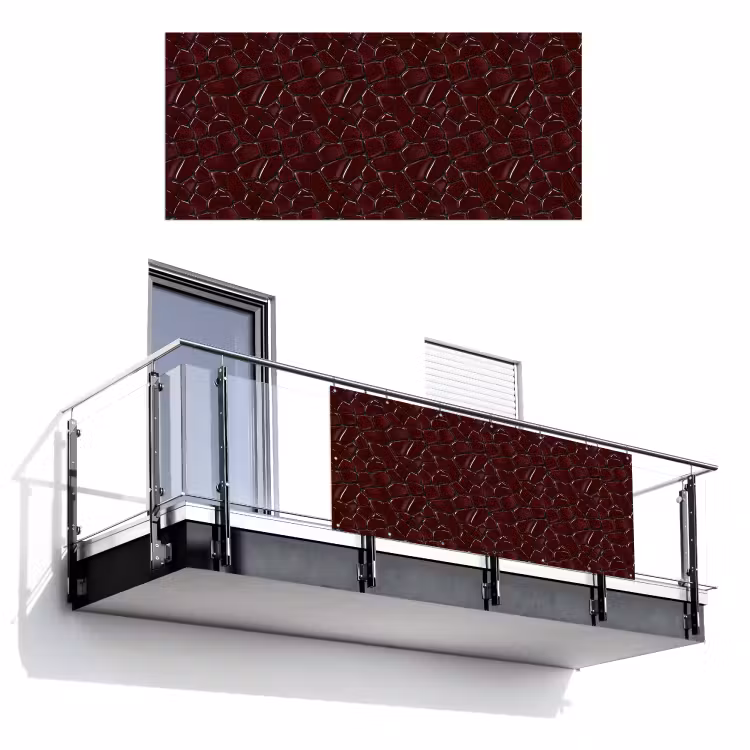 Mozaïek - Tegel - Bordeauxrood Balkonbeschermer Duitsland klein 596 -3d