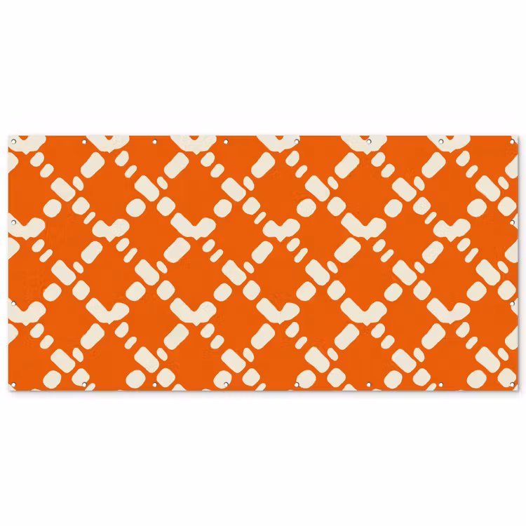 Oranje - Ruitpatroon - Wit Balkonbeschermer Duitsland klein 596 -zz_3d