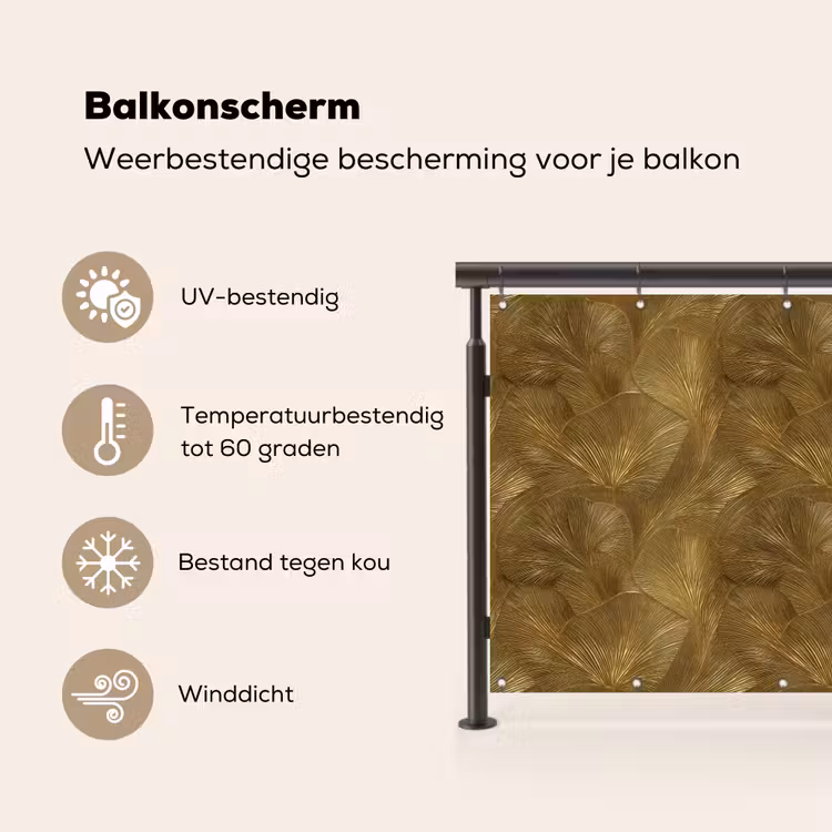 Organisch - Lijnen - Goud Balkonbeschermer Duitsland klein 596 -specs_NL