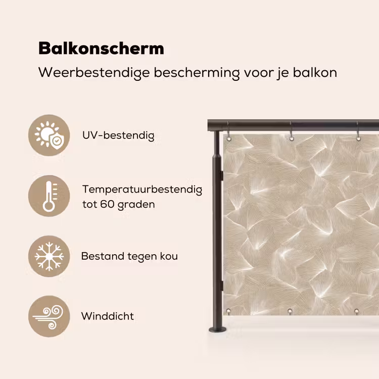 Organisch - Textuur - Beige Balkonbeschermer Duitsland klein 596 -specs_NL