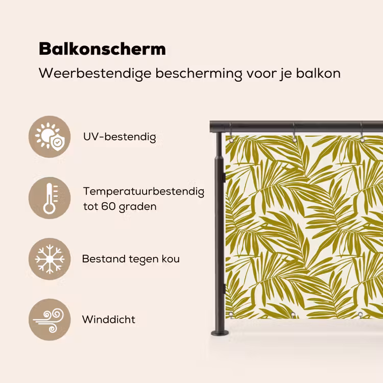 Palmblad - Patroon - Groen Balkonbeschermer Duitsland klein 596 -specs_NL