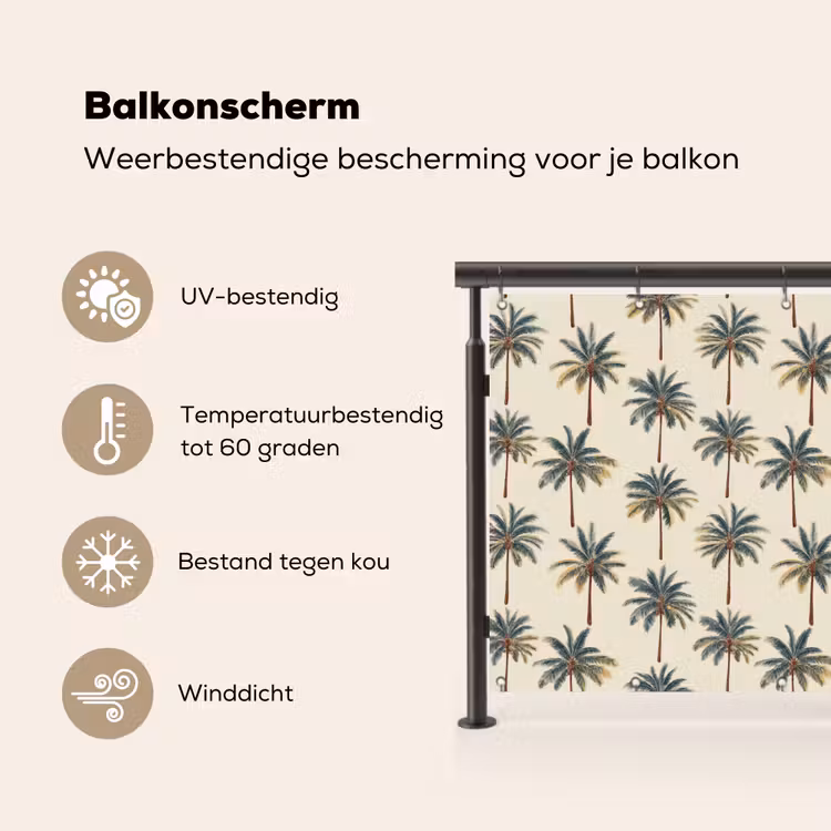 Palmbomen - Tropisch - Groen Balkonbeschermer Duitsland klein 596 -specs_NL
