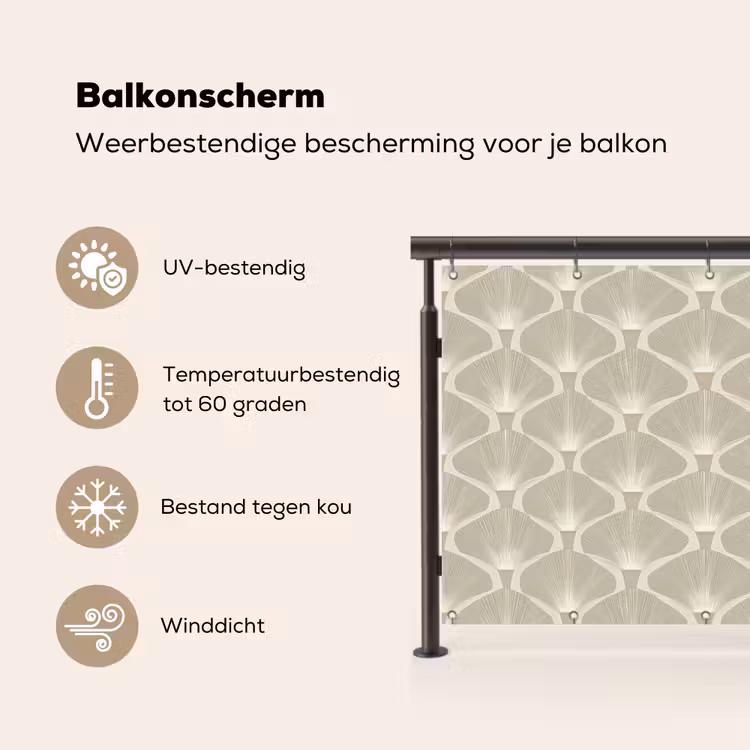 Paneel - Ginkgo - Zand Balkonbeschermer Duitsland klein 596 -specs_NL