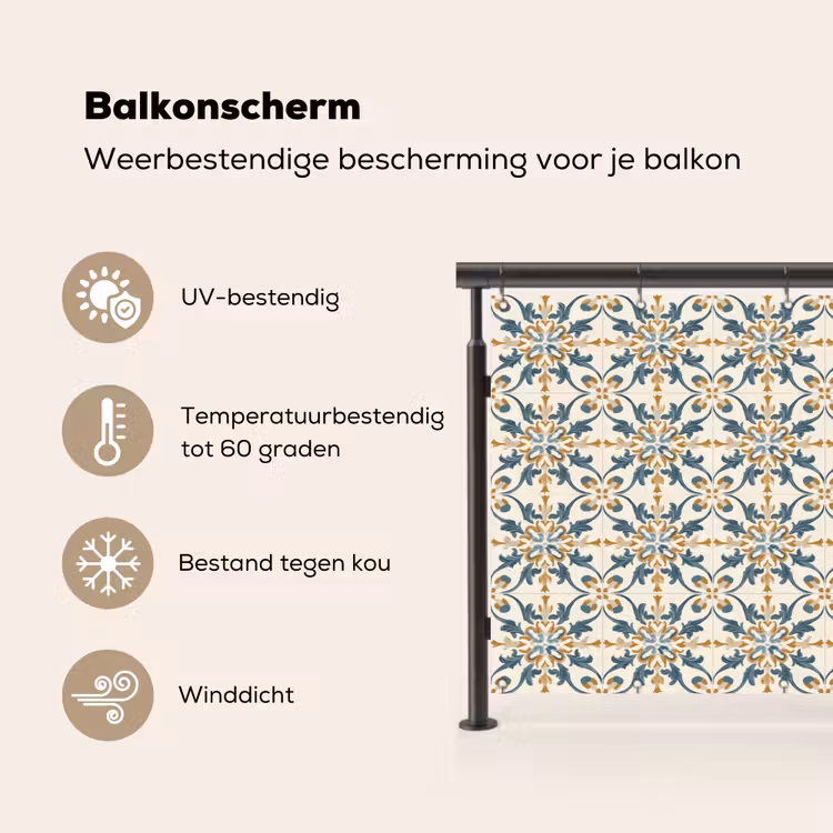 Patroon - Klassiek - Kleurrijk Balkonbeschermer Duitsland klein 596 -specs_NL