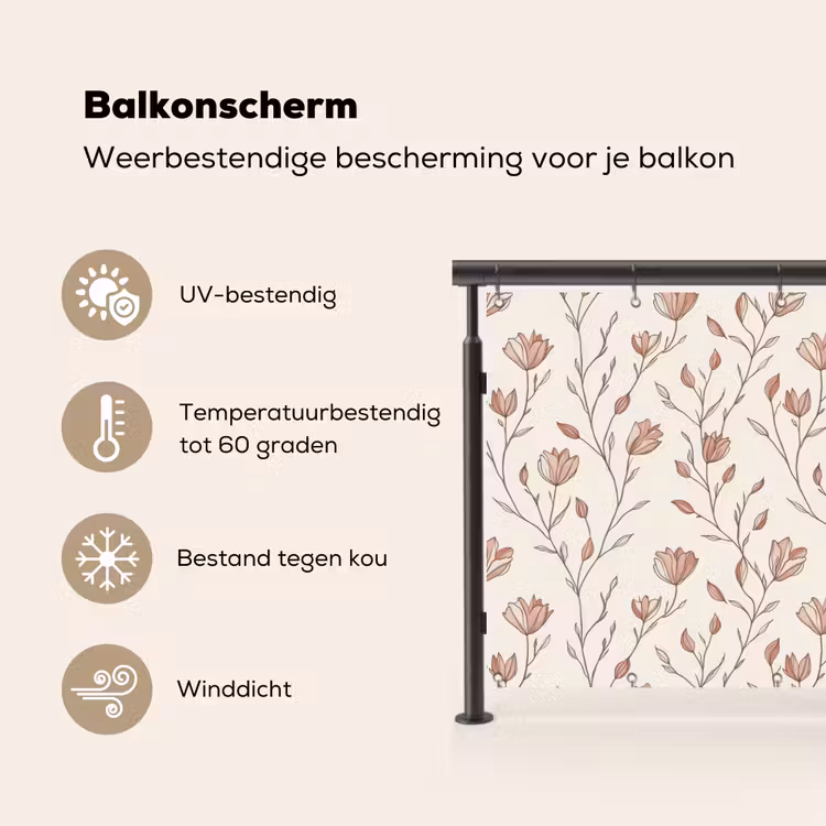 Patroon - Klassiek - Roze Balkonbeschermer Duitsland klein 596 -specs_NL