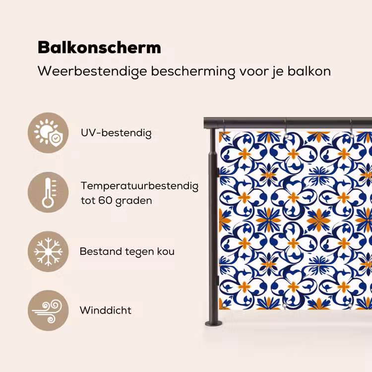 Patroon - Modern - Kleurrijk Balkonbeschermer Duitsland klein 596 -specs_NL