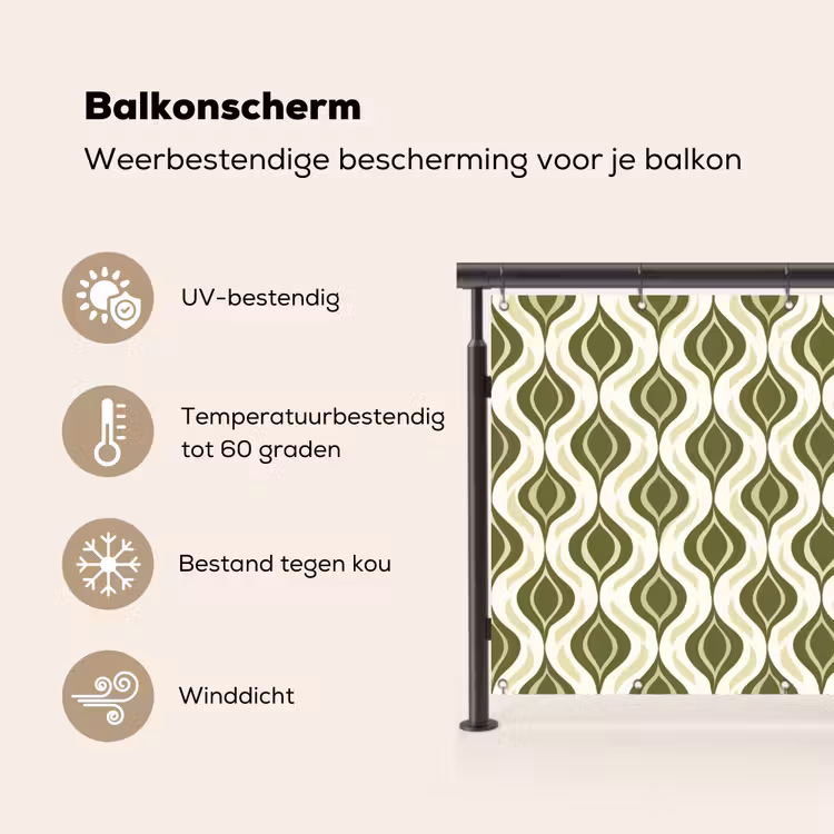 Patroon - Retro - Groen Balkonbeschermer Duitsland klein 596 -specs_NL