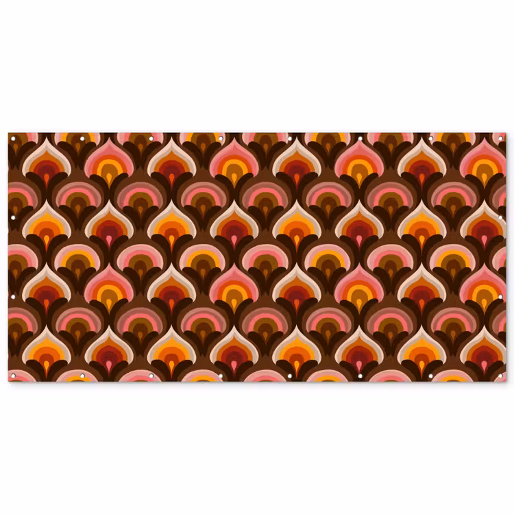 Patroon - Retro - Kleurrijk Balkonbeschermer Duitsland klein 596 -zz_3d