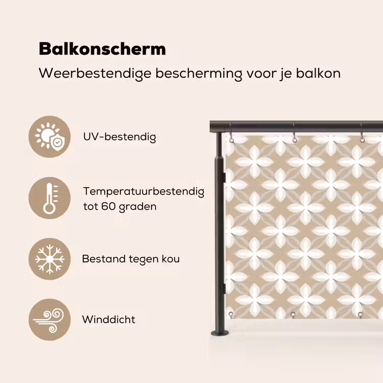 Patroon - Symmetrisch - Beige Balkonbeschermer Duitsland klein 596 -specs_NL