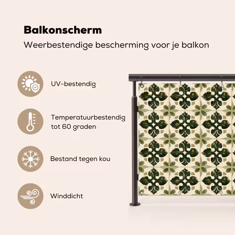 Patroon - Tegel - Groen Balkonbeschermer Duitsland klein 596 -specs_NL
