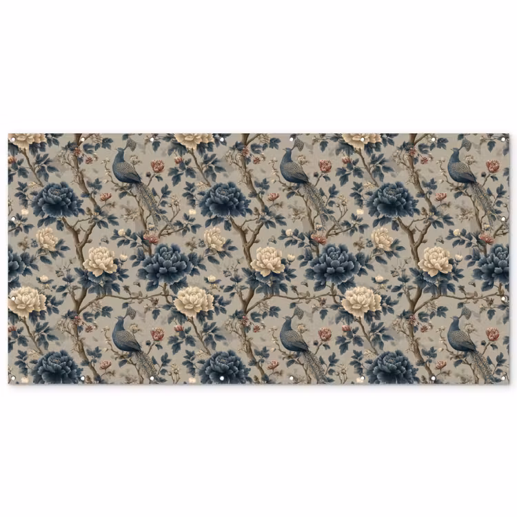 Pauw - Bloemen - Blauw Balkonbeschermer Duitsland klein 596 -zz_3d