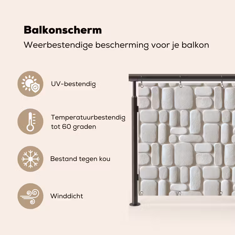 Reliëf - Structuur - Wit Balkonbeschermer Duitsland klein 596 -specs_NL