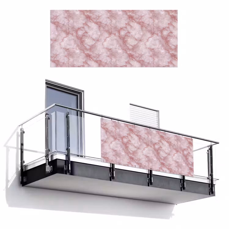 Roze - Kwartsmarmer - Aders Balkonbeschermer Duitsland klein 596 -3d