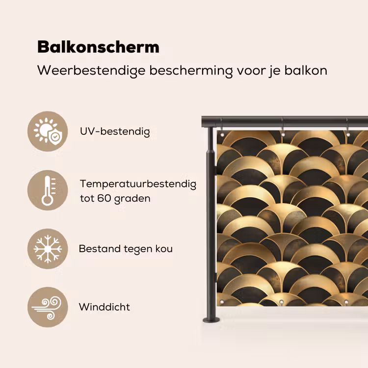 Schubben - Structuur - Goud Balkonbeschermer Duitsland klein 596 -specs_NL