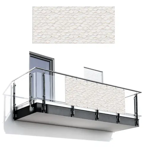 Schubben - Wit - Elegant Balkonbeschermer Duitsland klein 596 -3d