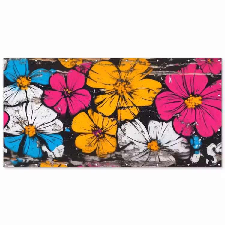 Street Art - Bloemen - Mix Balkonbeschermer Duitsland klein -zz_3d