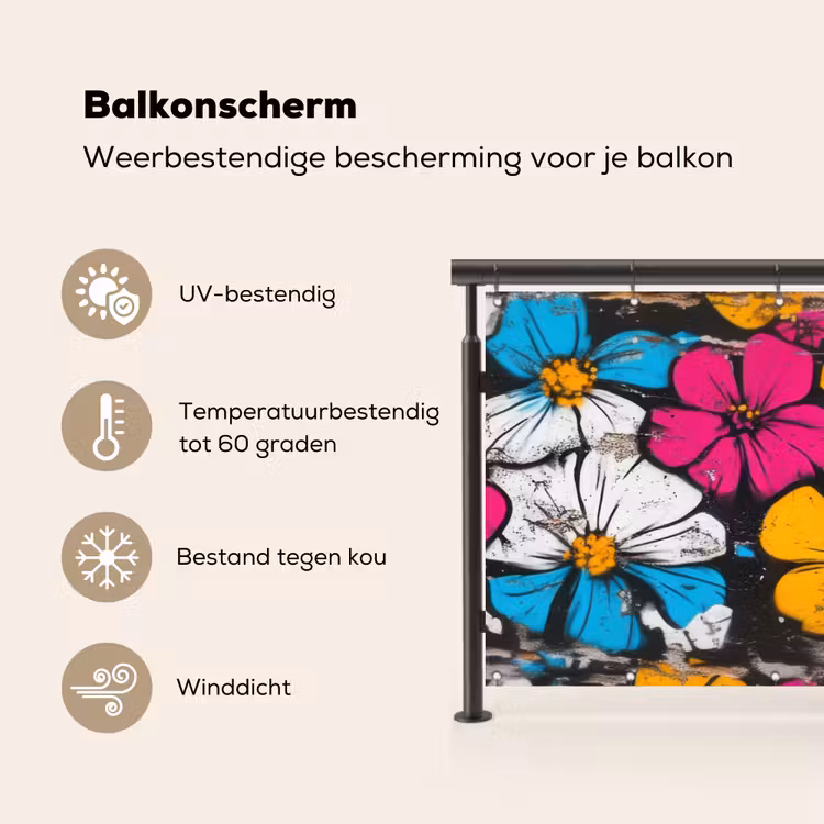 Street Art - Bloemen - Mix Balkonbeschermer Duitsland klein -specs_NL
