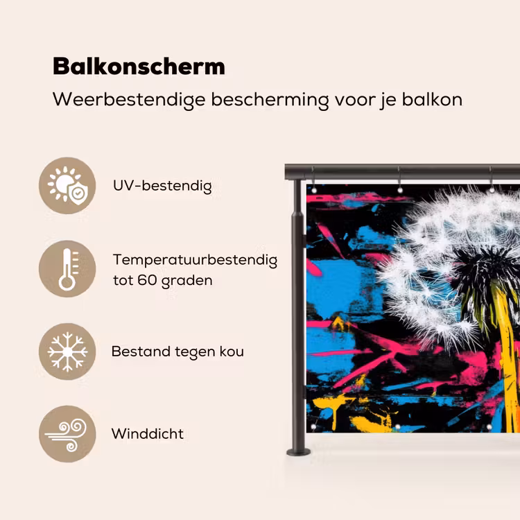 Street Art - Kleurrijk - Muur Balkonbeschermer Duitsland klein -specs_NL