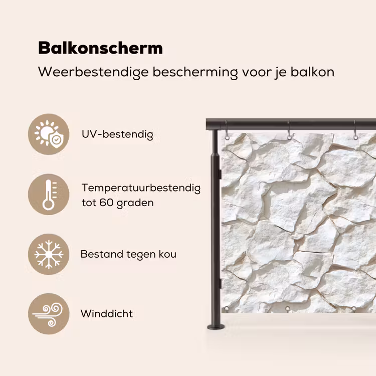 Structuur - Rots - Wit Balkonbeschermer Duitsland klein 596 -specs_NL