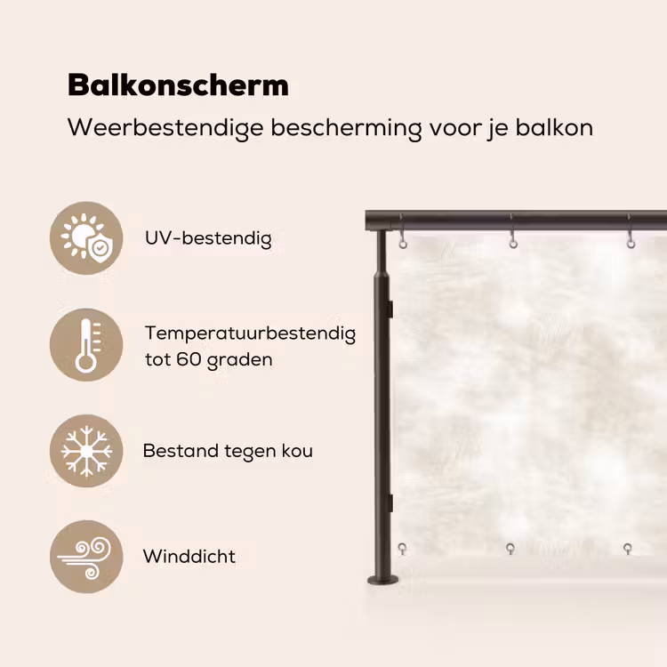 Subtiel - Structuur - Beige Balkonbeschermer Duitsland klein 596 -specs_NL