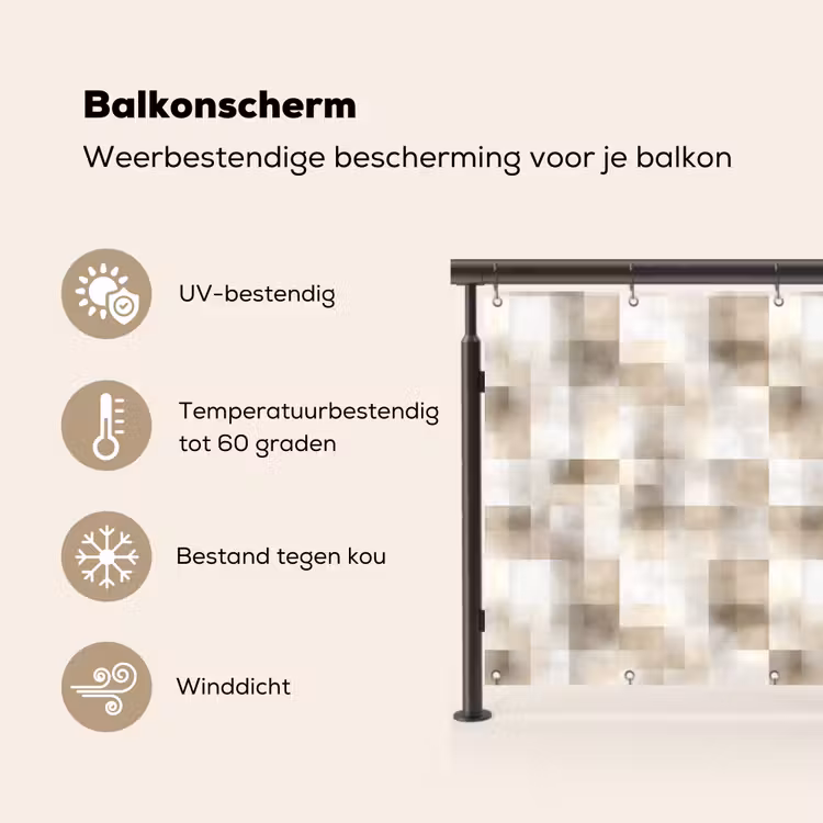 Textuur - Linnen - Beige Balkonbeschermer Duitsland klein 596 -specs_NL