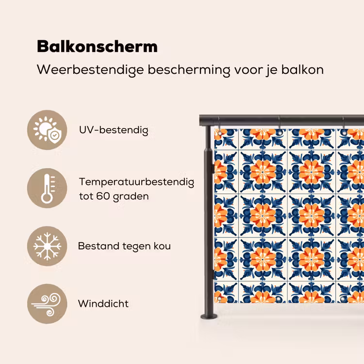 Traditioneel - Tegel - Oranje Balkonbeschermer Duitsland klein 596 -specs_NL