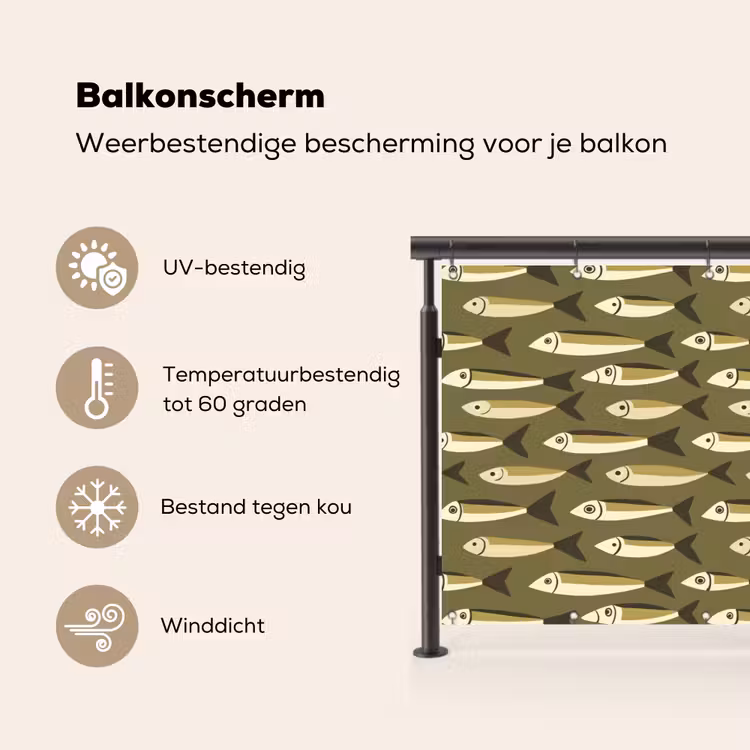 Vis - Patroon - Groen Balkonbeschermer Duitsland klein 596 -specs_NL
