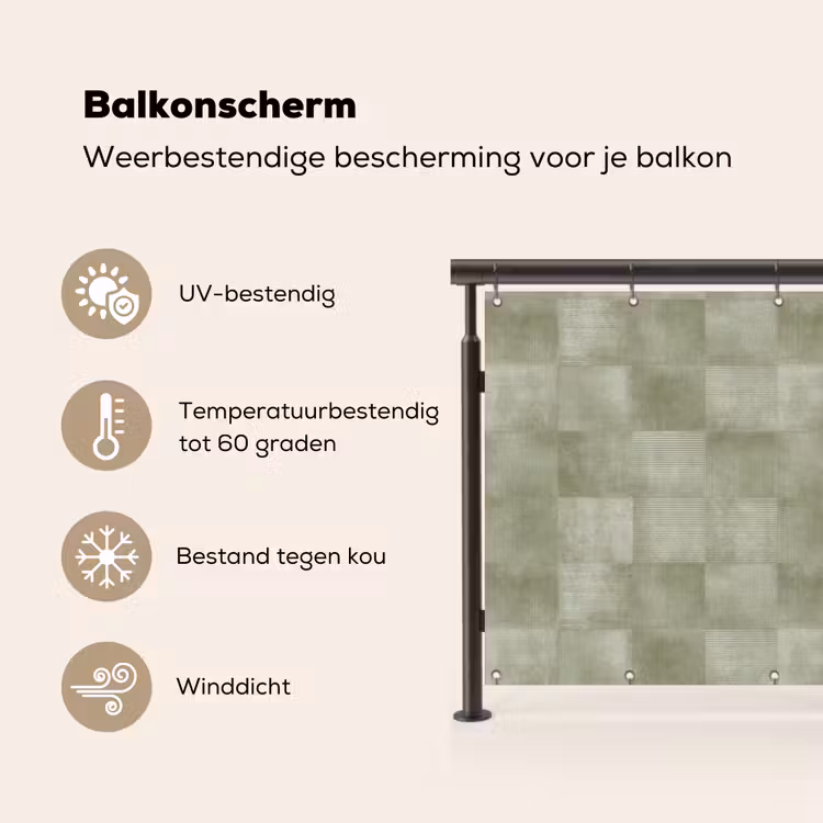 Vlakken - Rustiek - Groen Balkonbeschermer Duitsland klein 596 -specs_NL