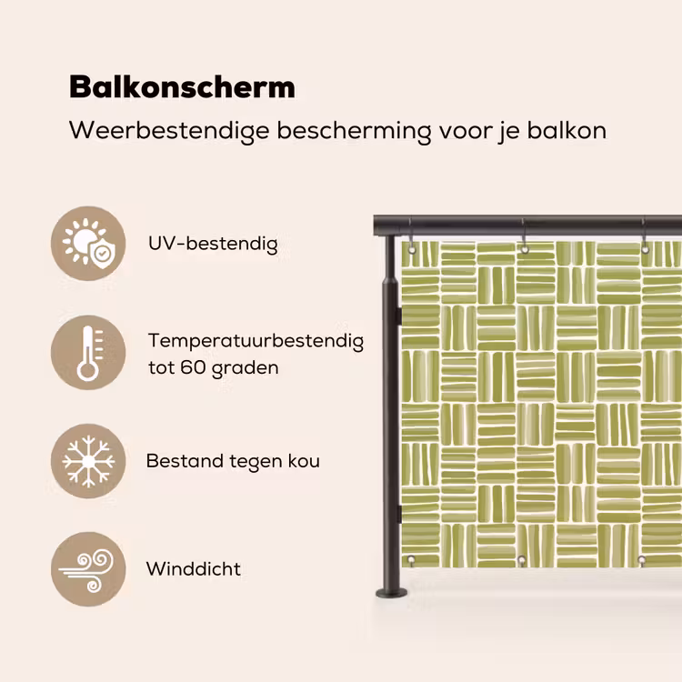 Vlecht - Patroon - Groen Balkonbeschermer Duitsland klein 596 -specs_NL
