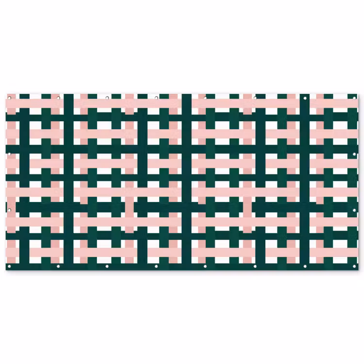 Vlechtpatroon - Groen - Roze - Grafisch Balkonbeschermer Duitsland klein 596 -zz_3d