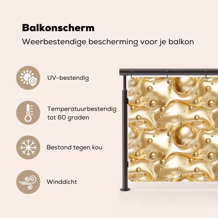 Vloeibaar - Druppels - Goud Balkonbeschermer Duitsland klein 596 -specs_NL