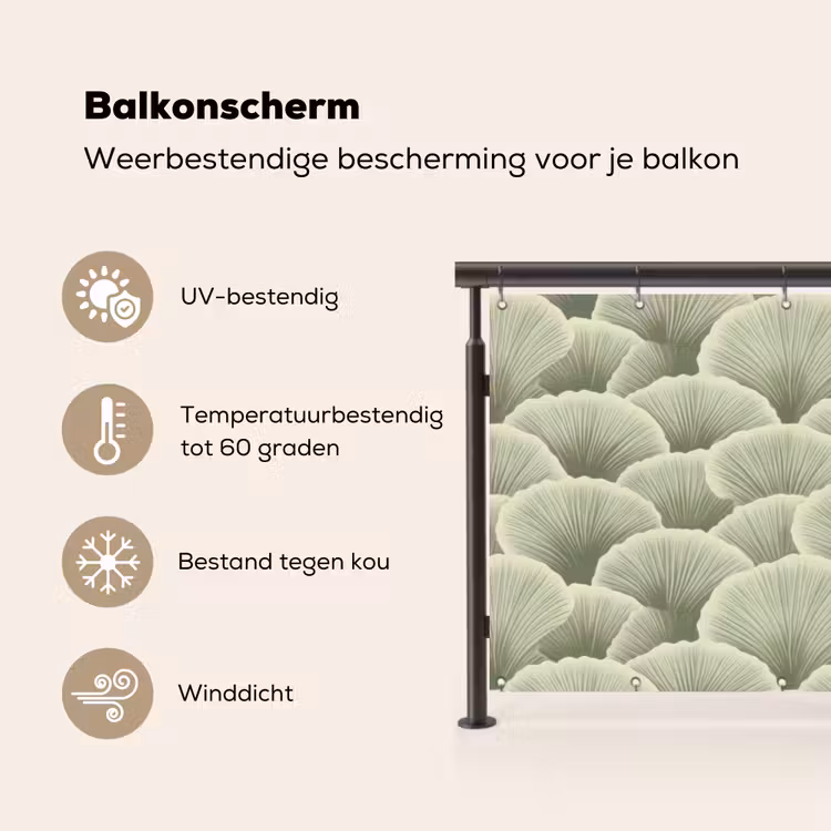 Waaier - Blad - Groen Balkonbeschermer Duitsland klein 596 -specs_NL