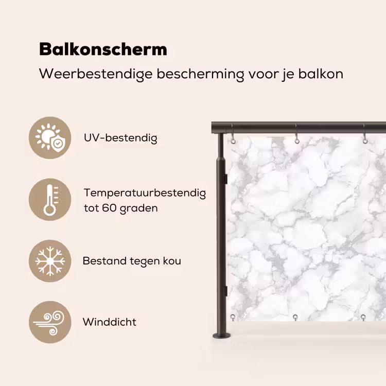 Wit - Marmer - Grijs Balkonbeschermer Duitsland klein 596 -specs_NL