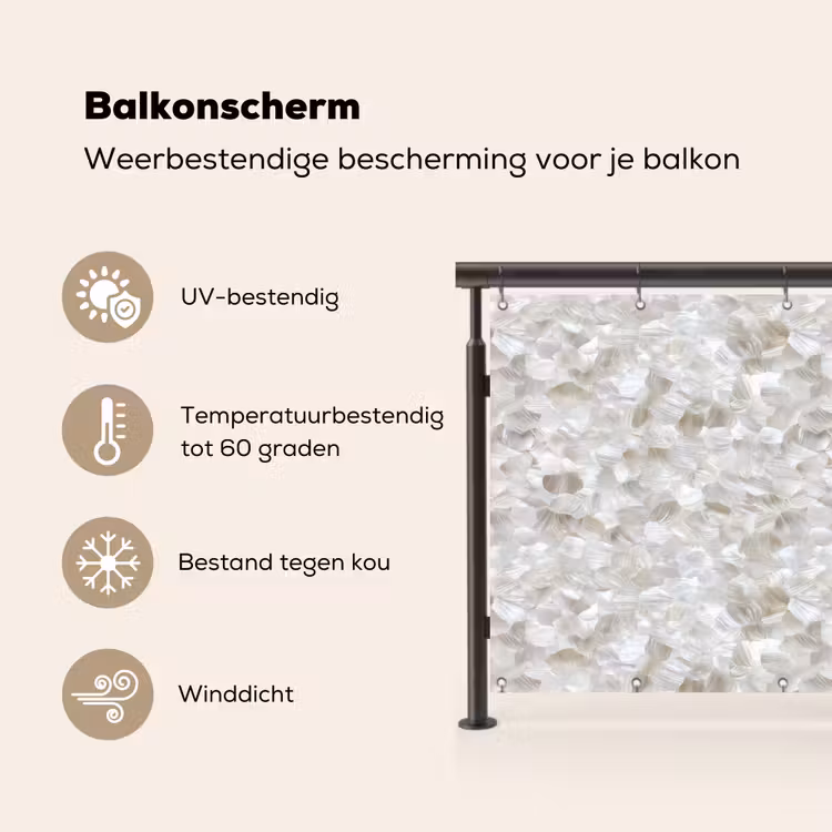 Wit - Penseelstreken - Reliëfeffect Balkonbeschermer Duitsland klein 596 -specs_NL