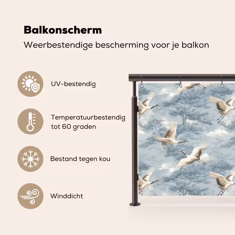 Wolken - Kraanvogels - Blauw Balkonbeschermer Duitsland klein 596 -specs_NL