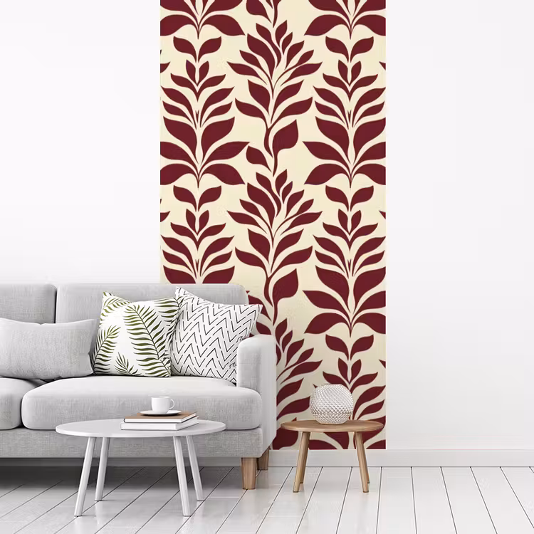 Abstract - Bladeren - Burgundy fotobehang vinyl groot 64 -woonkamer