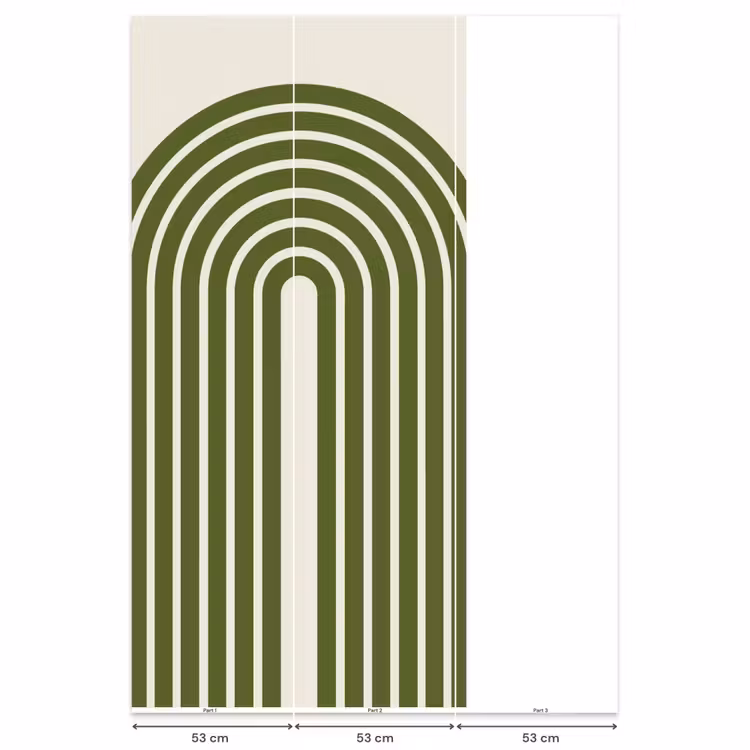 Abstract - Bogen - Modern - Groen - Kunst Behang Vlies klein -USP_banen