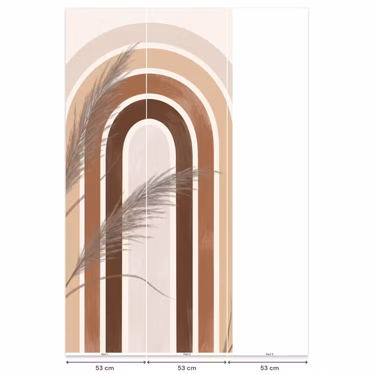 Abstract - Bogen - Plant - Boho - Beige Behang Vlies klein -USP_banen